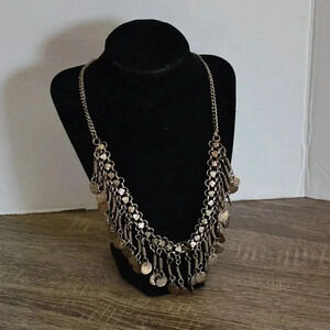 Vtg Gypsy  Tribal Dangle Statement Necklace